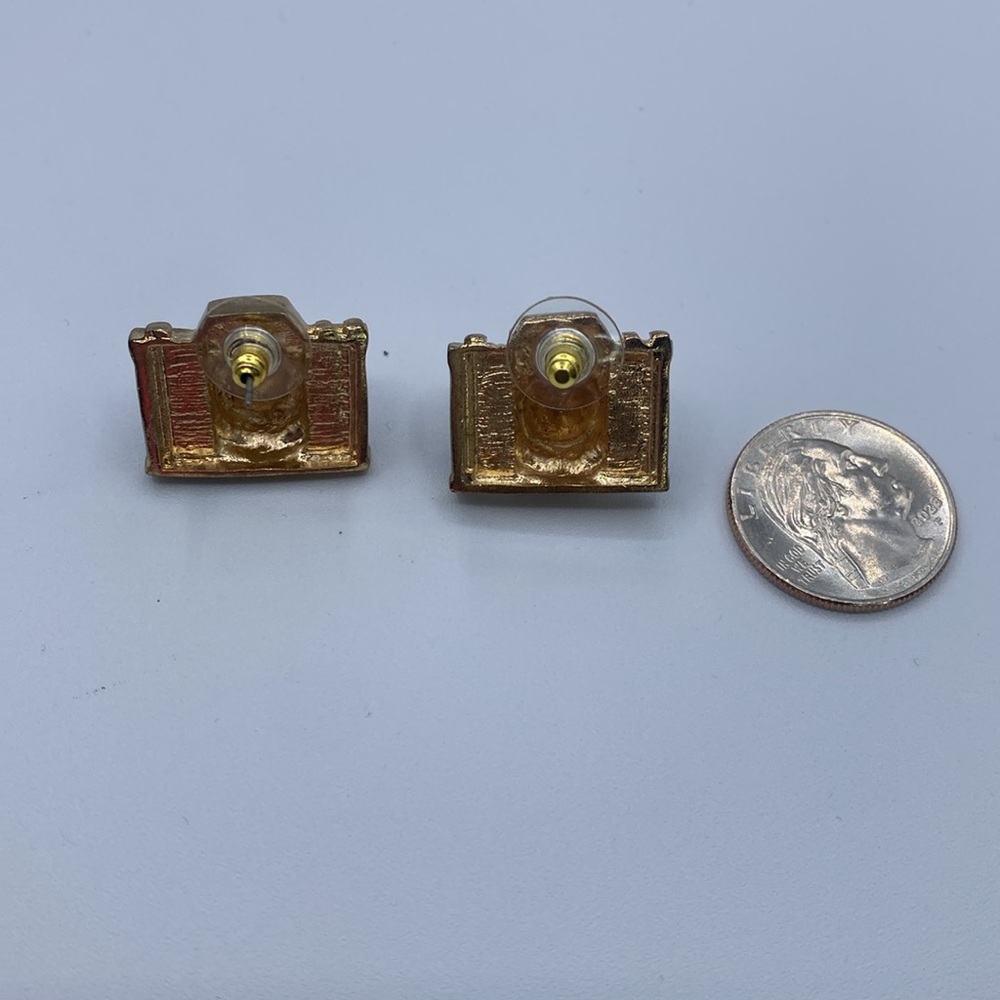 Camera Photo Charm Rhinestone Earring - Picture 3 of 4